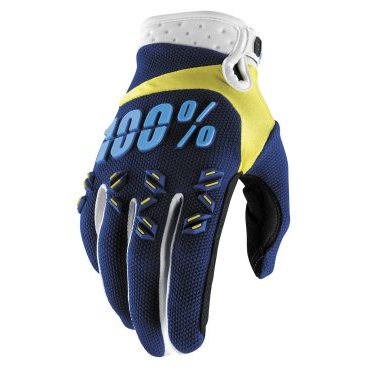 Велоперчатки 100% Airmatic Glove, сине-желтый, 2017, 10004-072-10