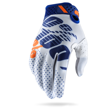 Велоперчатки 100% Ridefit Glove, бело-синий, 2017, 10001-015-12