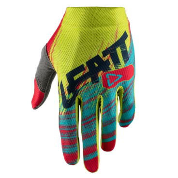 Велоперчатки Leatt GPX 1.5 GripR Glove, красно-желтые, 2019, 6019033274