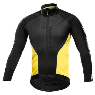 Куртка велосипедная MAVIC Cosmic Elite Thermo Jacket, черная-желтая, 2018, 398079