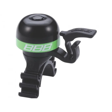 Звонок велосипедный BBB MiniFit, черный/зеленый, BBB-16