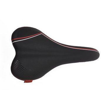 Фото Велосипедное седло Vinca Sport 258*160 мм, европодвес, черное с  красным, VS 04 calypso black/red