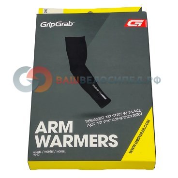 Велорукав GripGrab Arm Warmers, утепленные, ветрозащита, черный, 4002MBlack