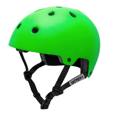 Шлем велосипедный KALI BMX/FREESTYLE MAHA Mat Hi Viz Grn, ярко-зеленый матовый 2019, 02-191275