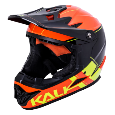 Фото Шлем велосипедный KALI Full Face DOWNHILL/BMX ZOKA, черно-оранжевый 2019, 02-619347