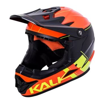 Фото Шлем велосипедный подростковый KALI Full Face DOWNHILL/BMX ZOKA, черно-оранжевый 2019, 02-619343