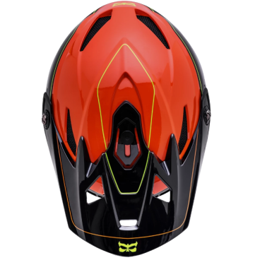 Шлем велосипедный подростковый KALI Full Face DOWNHILL/BMX ZOKA, черно-оранжевый 2019, 02-619343