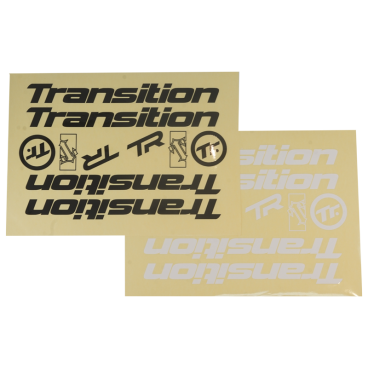 Наклейки с велобрендом Transition Bikes TBC Decal Kit, Frame / Headbadge, черный/белый, 01.15.98.1310