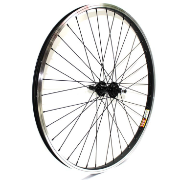 Велосипедное колесо 26", заднее, 36 спиц, алюминий, двойной, втулка для трещотки с гайкой 00-190105