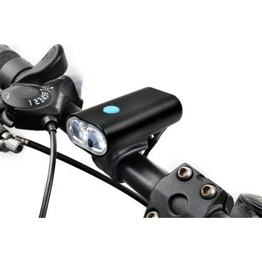 Фонарь велосипедный передний SANGUAN, 500lm, 2 светодиода, 4 режима, Li-Poly аккумулятор, USB, алюминий, черный, SG-BU80