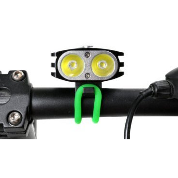 Фонарь велосипедный передний SANGUAN, 2000lm, 2 светодиода, 4 режима, внешний Li аккумулятор, USB, черный, SG-K21