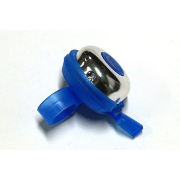 Звонок велосипедный JOY KIE 33AD-03 blue алюминий - пластик база, диаметр 45мм, синяя база