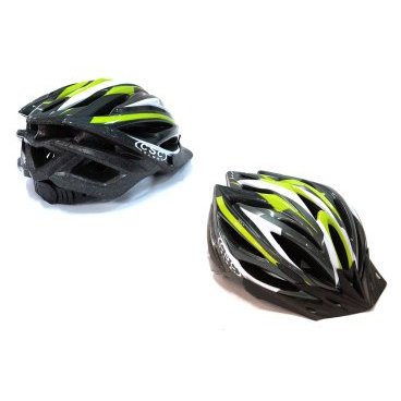 Фото Велошлем PROWELL Medea CS-1800, черный-зеленый,  индивидуальная упаковка