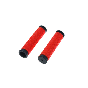 Грипсы велосипедные TRIX, резиновые, 125 мм, 2-х компонентные, черно-красные, HL-G49 red