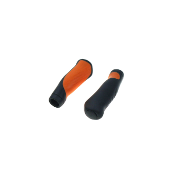 Грипсы велосипедные TRIX, резиновые, 135 мм, торцевые заглушки, черно-оранжевые, HL-G306