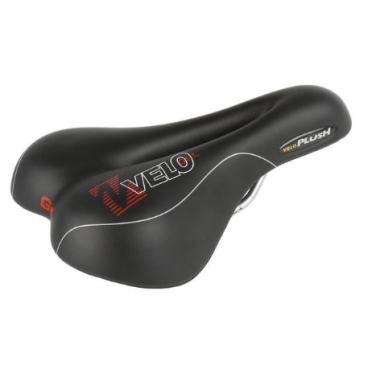 Седло велосипедное Velo Plush Gel, анатомическая форма, 477 г, черное, 250246