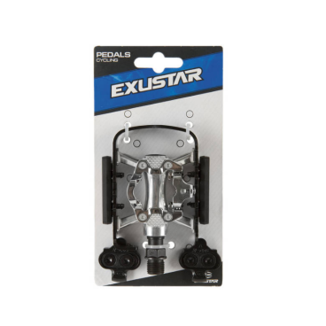Велопедали EXUSTAR E-PM818, универсальные, Half-Clippless, c отражателями, 311807