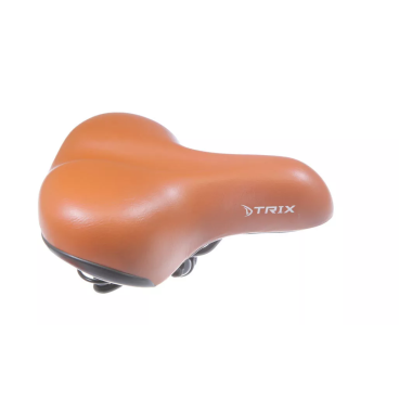 Седло велосипедное комфортное TRIX, коричневое, GFAZ-07