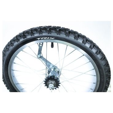 Фото Колесо велосипедное заднее Trix 18", алюминевый обод, тормозная втулка, камера, покрышка, 18" alloy (заднее)