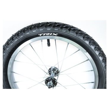 Фото Колесо велосипедное переднее 16", алюминиевый обод, передняя втулка, камера, покрышка Trix, 16" allo