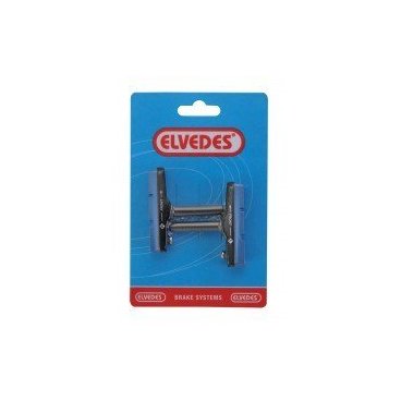 Велосипедные вкладыши для ободных шоссейных колодок ELVEDES (Cross), 55 мм, черный, (1 пара), 6837-CARD