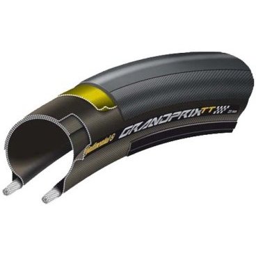 Покрышка велосипедная Continental Grand Prix TT 700x25mm foldable 3/330Tpi, 190гр, черный, 01010770000
