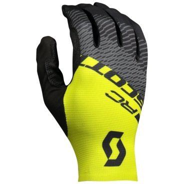 Фото Велоперчатки SCOTT RC Pro Lf Glove, black/sulphur yellow, 2018, 264745-5024