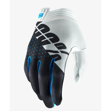Велоперчатки 100% ITrack Glove White/Steel Grey, 10015-252-11