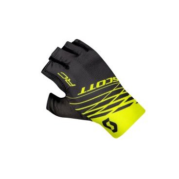 Велоперчатки SCOTT RC Pro, короткие пальцы, black/sulphur yellow, 270121-5024