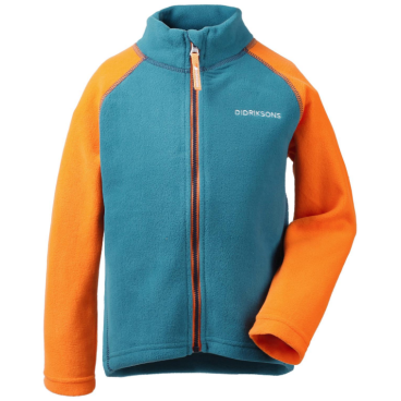 Куртка детская Didriksons MONTE MICROFLEECE, голубой с оранжевым, 502008
