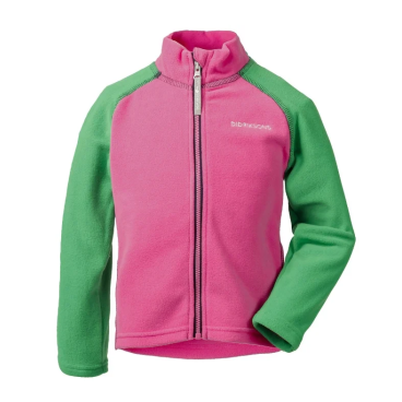 Куртка детская Didriksons MONTE MICROFLEECE, розовый с зеленым, 502008