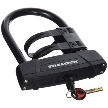 Фото Велосипедный замок TRELOCK BS 650 U-образный, на ключ,с держателем ZB 401,108-140 мм, 8004504