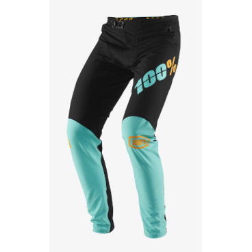 Велоштаны 100% R-Core X Pants, черно-голубой 2019, 43002-012-28