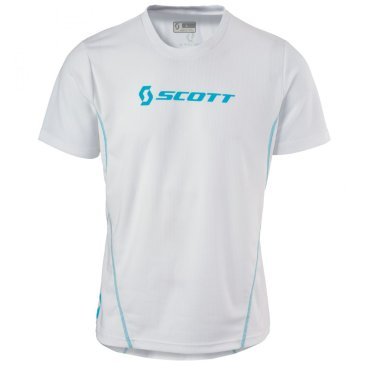 Велофутболка SCOTT Promo, короткий рукав, white/hawaiian blue(белый/голубой), 2019, 233492-4869