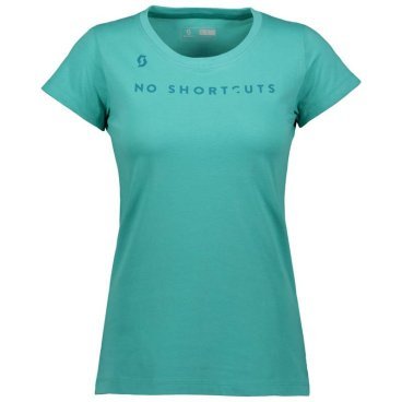 Футболка женская SCOTT 10 No Shortcuts, короткий рукав, baltic turquoise(бирюзовый), 2018, 240131-5844