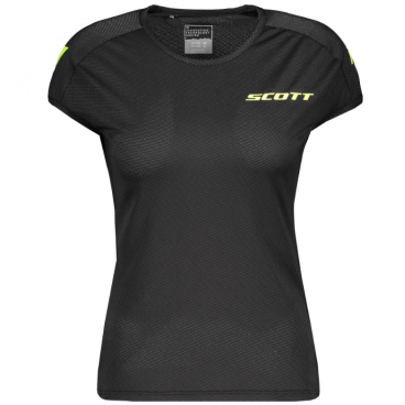 Футболка велосипедная женская SCOTT Promo Run, короткий рукав, black/yellow, 270185-1040