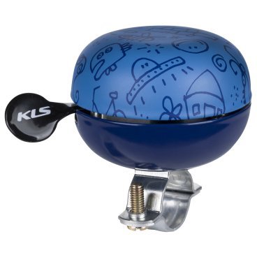 Звонок велосипедный KELLY'S Bell 60, 60мм, сталь, "детские рисунки", синий, NKE19788