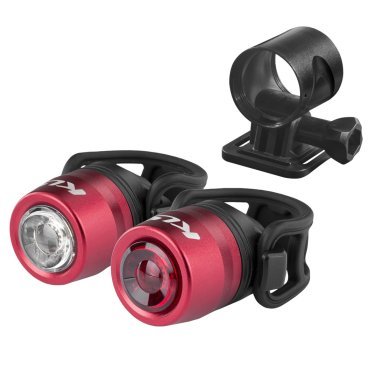 Комплект освещения KLS IO USB красный: 50лм/15лм, алюминиевый корпус, 0,5W Cree LED