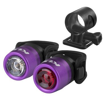 Комплект освещения KELLYS IO USB фиолетовый: 50лм/15лм, алюминиевый корпус, 0,5W Cree LED, 74130