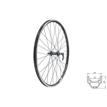 Колесо велосипедное KLS DRAFT 28/29", переднее, двойной обод, 32Н, с эксцентриком, черное