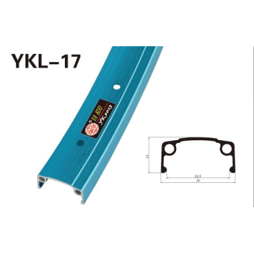 Обод велосипедный TBS 20"x1.75", одинарный, 36H, серебристый, YKL-17