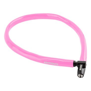 Фото Велосипедный замок Kryptonite Cables KEEPER 665 KEY CBL тросовый, на ключ, 6 x 650 мм, розовый, 720018002475