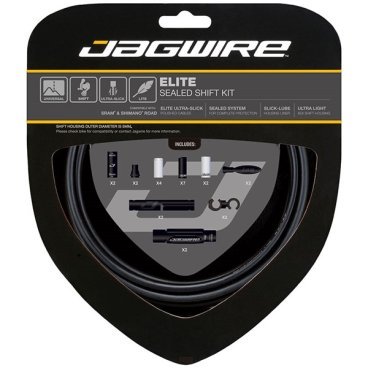 Набор рубашек и тросиков переключения Jagwire Elite Sealed Shift Kit Stealth, черный, SCK000