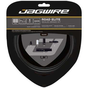 Набор рубашек и тросиков тормоза Jagwire Road Elite Sealed Brake Kit, черный, SCK050