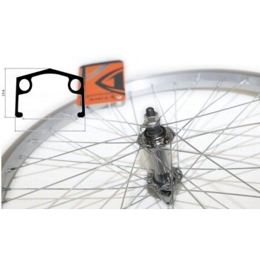 Колесо велосипедное TRIX 20", алюминий, двойной обод, переднее, алюминиевая втулка на гайке, D-23 (20)