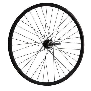 Фото Колесо велосипедное TRIX, 26", алюминий, двойной передний обод, втулка на эксцентрике под диск, D-23 (26) black