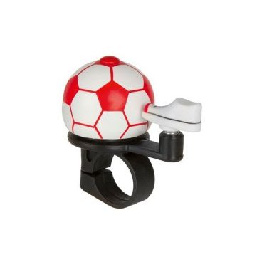 Велозвонок M-WAVE Soccer England, с вертикальным курком, в виде футбольного мяча, 420202