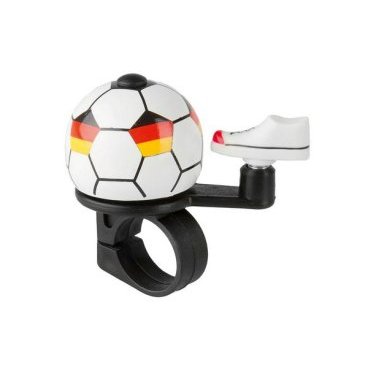 Звонок M-Wave Soccer Germany, с вертикальным курком, в виде футбольного мяча, 420201