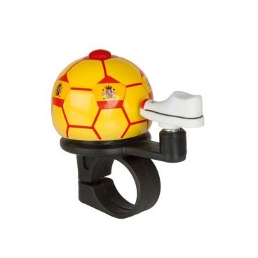 Звонок M-Wave Soccer Spain, с вертикальным курком, в виде футбольного мяча, 420206