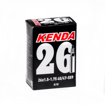 Фото Велокамера KENDA 26''x1.5-1.75, ниппель f/v, черная, 511400